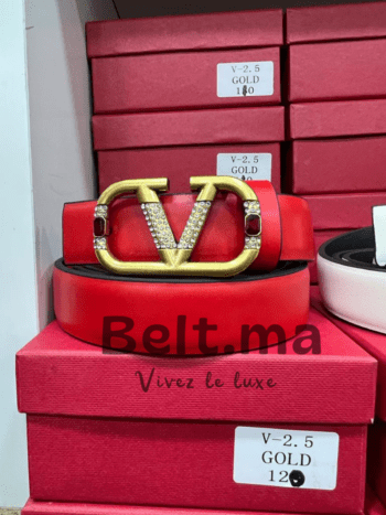 Ceinture Valentino boucle doré en cuir (BLT V F001)