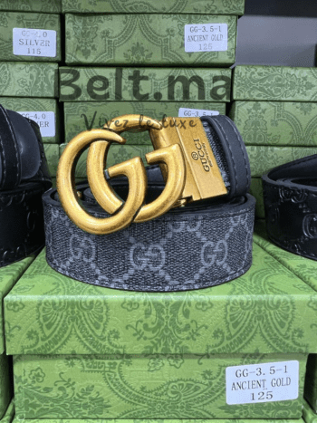 Ceinture Gucci en toile boucle doré (BLT GG H0015)