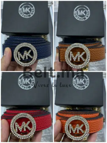 Ceinture Michael Kors boucle doré avec perles en cuir (BLT MK 004)