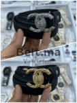 Ceinture Chanel en cuir noir (BLT CC F001)
