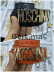 Ceinture Moschino boucle doré en cuir (BLT M F003)