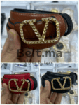 Ceinture Valentino boucle doré en cuir (BLT V F002)