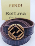 Ceinture Fendi boucle doré en cuir marron (BLT FF F005)