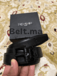 Ceinture Saint Laurent boucle noir en cuir noir (BLT YSL F001)