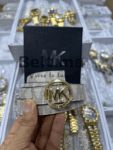 Ceinture Michael Kors boucle doré en cuir blanc (BLT MK F001)